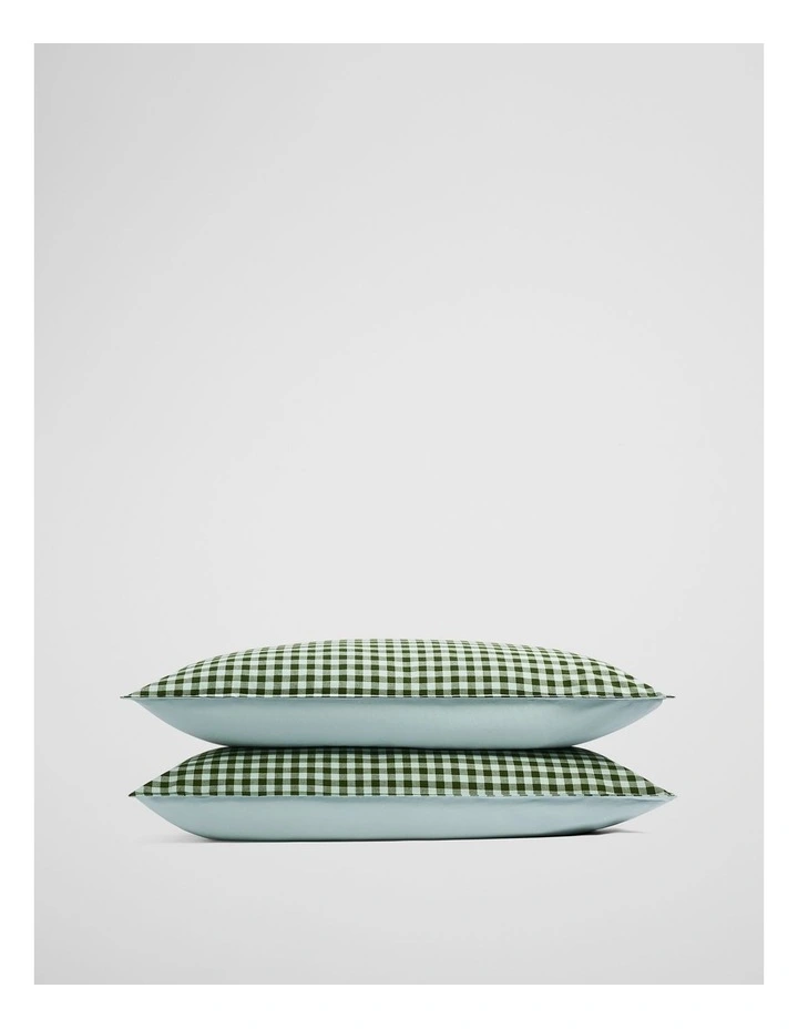 Brae Australian Cotton Pillowcase Pair in Ripple Check image 1