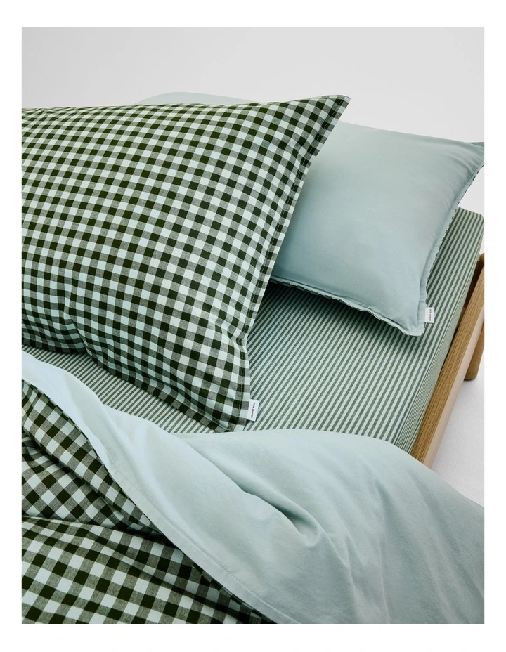 Brae Australian Cotton Pillowcase Pair in Ripple Check image 2