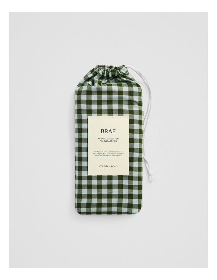 Brae Australian Cotton Pillowcase Pair in Ripple Check image 4