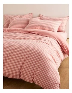 Brae Australian Cotton King Quilt Cover in Auburn Check