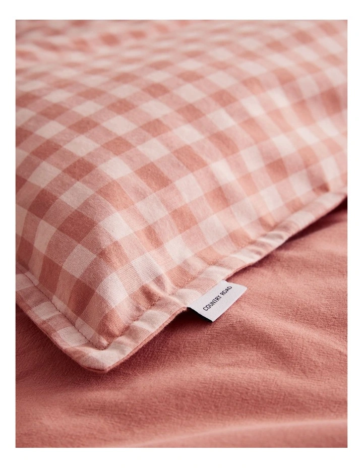 Brae Australian Cotton King Quilt Cover in Auburn Check image 5