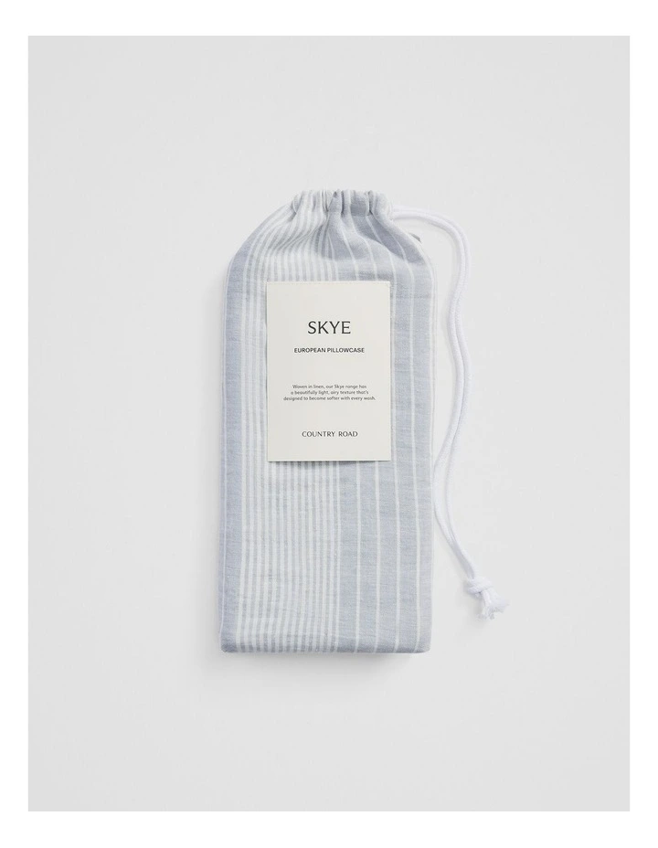 Skye Linen European Pillowcase in Ciel Blue image 4