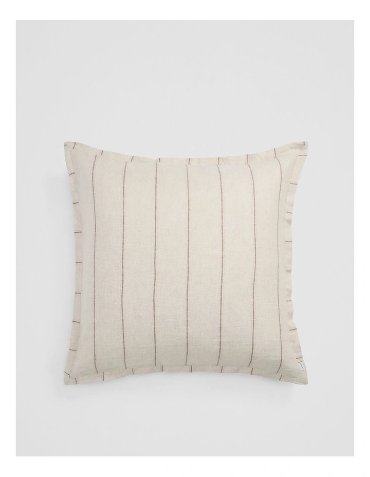 Skye Linen European Pillowcase in Natural Stripe image 1