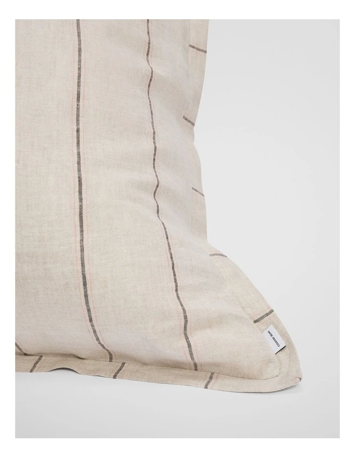 Skye Linen European Pillowcase in Natural Stripe image 3