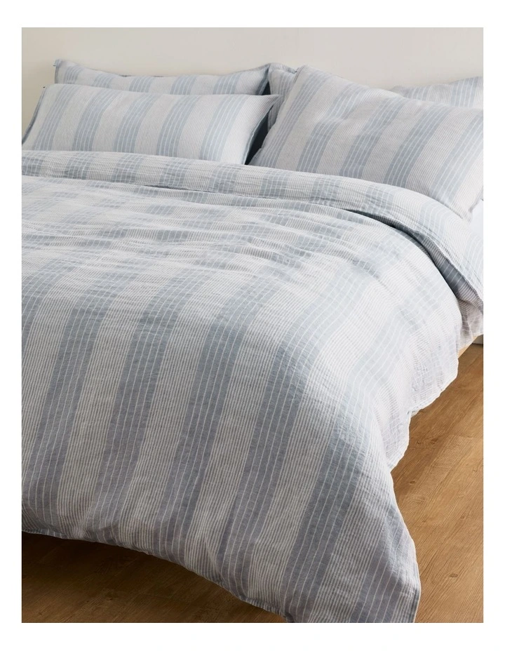 Skye Linen King Quilt Cover in Ciel Blue image 1