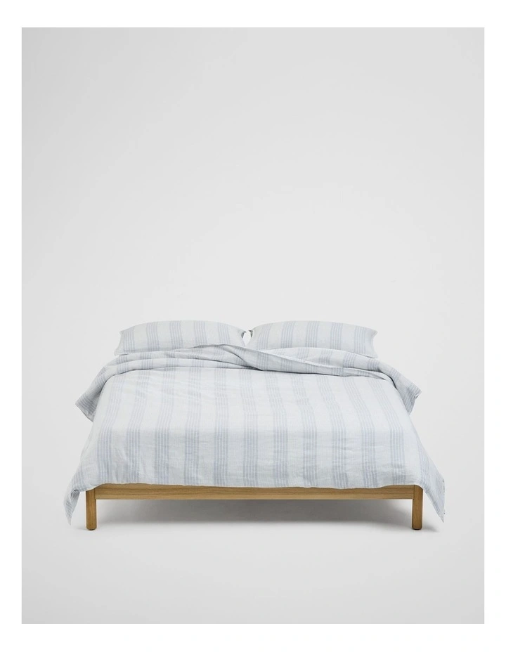 Skye Linen King Quilt Cover in Ciel Blue image 1