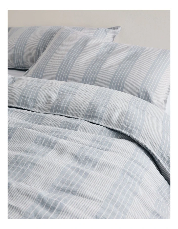 Skye Linen King Quilt Cover in Ciel Blue image 2