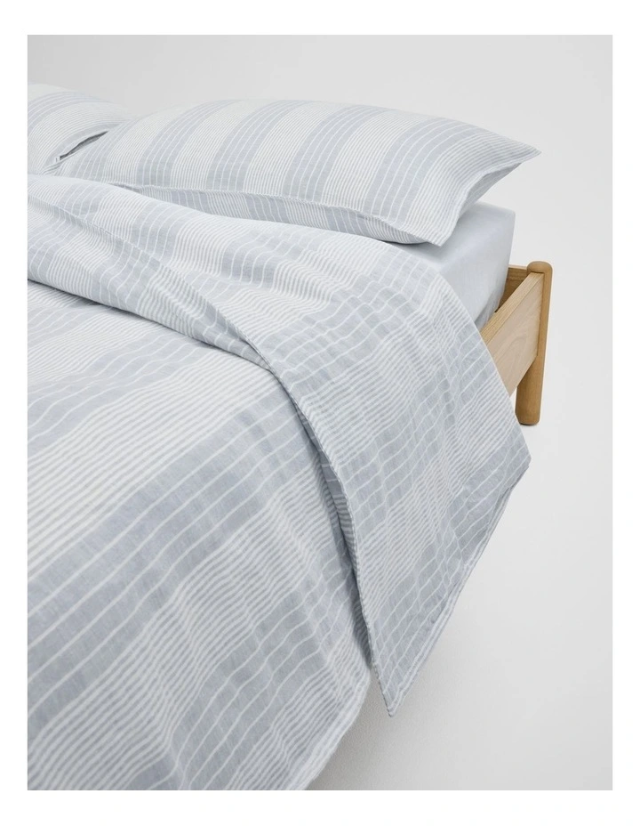 Skye Linen King Quilt Cover in Ciel Blue image 2