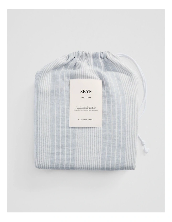 Skye Linen King Quilt Cover in Ciel Blue image 4