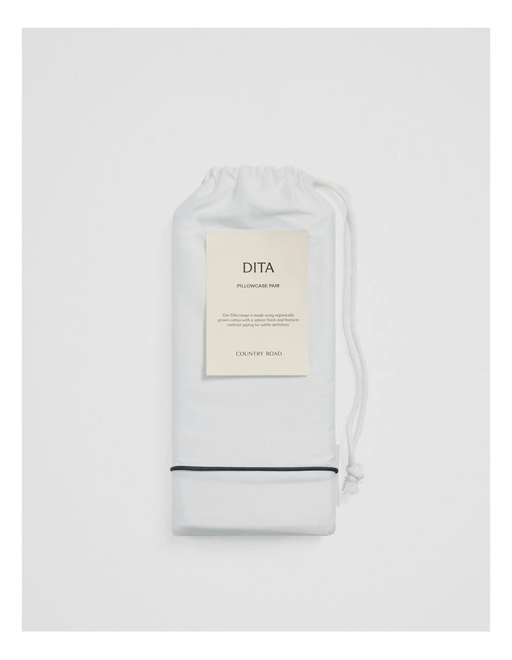Dita Organically Grown Cotton Standard Pillowcase Pair in White image 3
