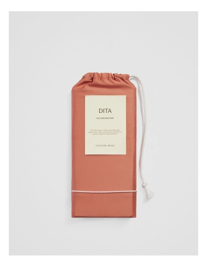 Dita Organically Grown Cotton King Pillowcase Pair in Auburn image 3