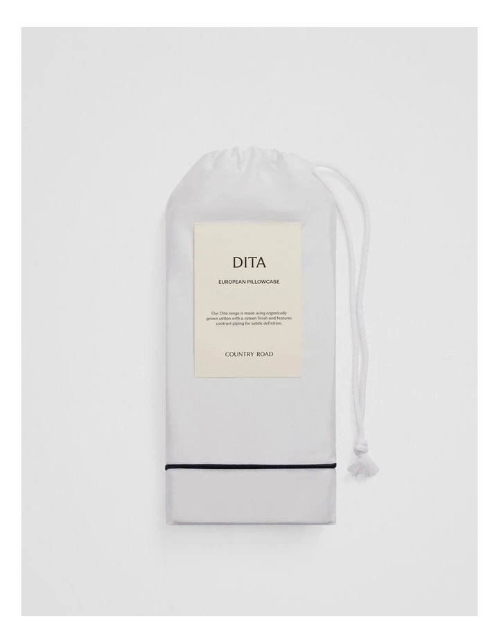 Dita Organically Grown Cotton European Pillowcase in White image 3