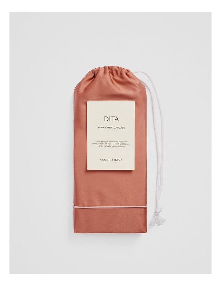Dita Organically Grown Cotton European Pillowcase in Auburn image 3