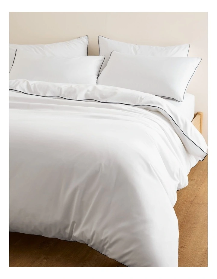 Dita Organically Grown Cotton Queen Quilt Cover in White image 1