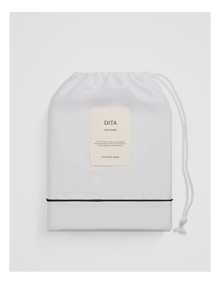 Dita Organically Grown Cotton Queen Quilt Cover in White image 4