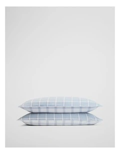 Luca Standard Pillowcase Pair in Ciel Blue