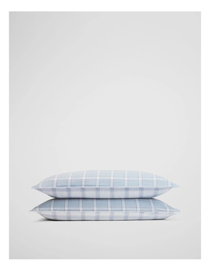 Luca Standard Pillowcase Pair in Ciel Blue image 1