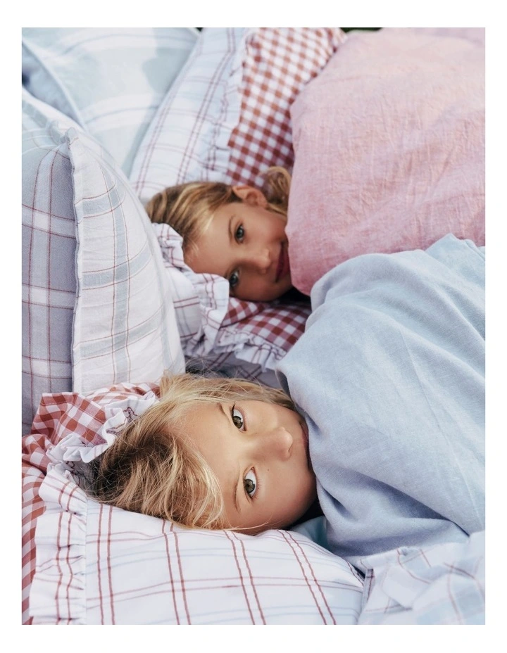Luca Standard Pillowcase Pair in Ciel Blue image 2