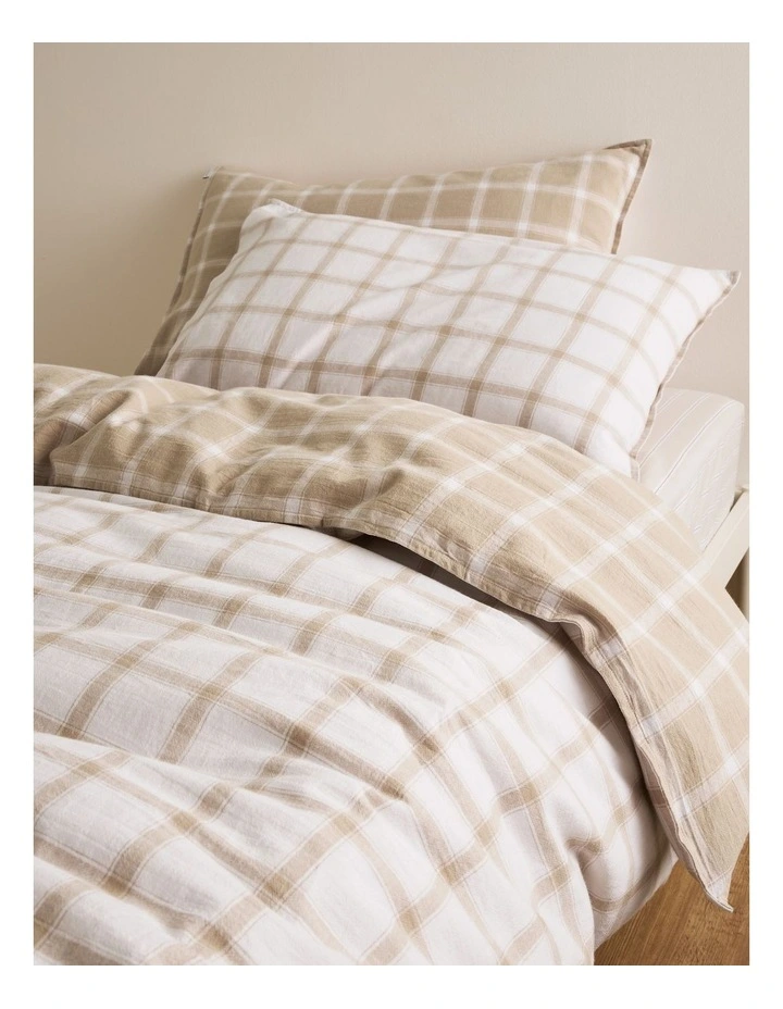 Luca King Single Quilt Cover in Natural image 2