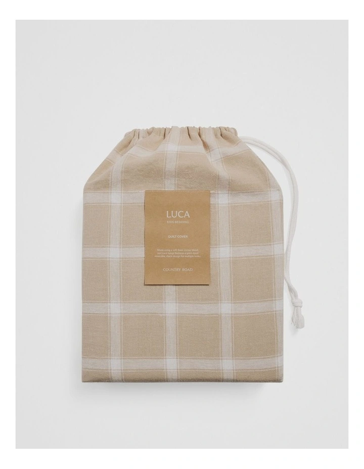 Luca King Single Quilt Cover in Natural image 4