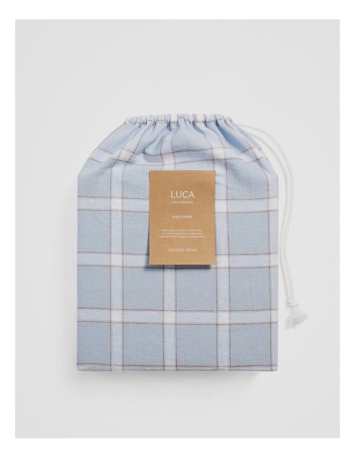 Luca King Single Quilt Cover in Ciel Blue image 5