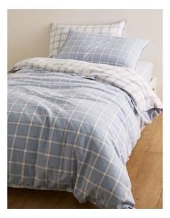 Luca Double Quilt Cover in Ciel Blue