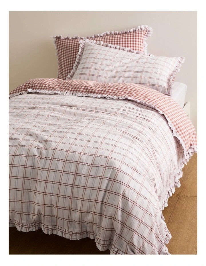 Holly Single Quilt Cover in Multi Check image 1