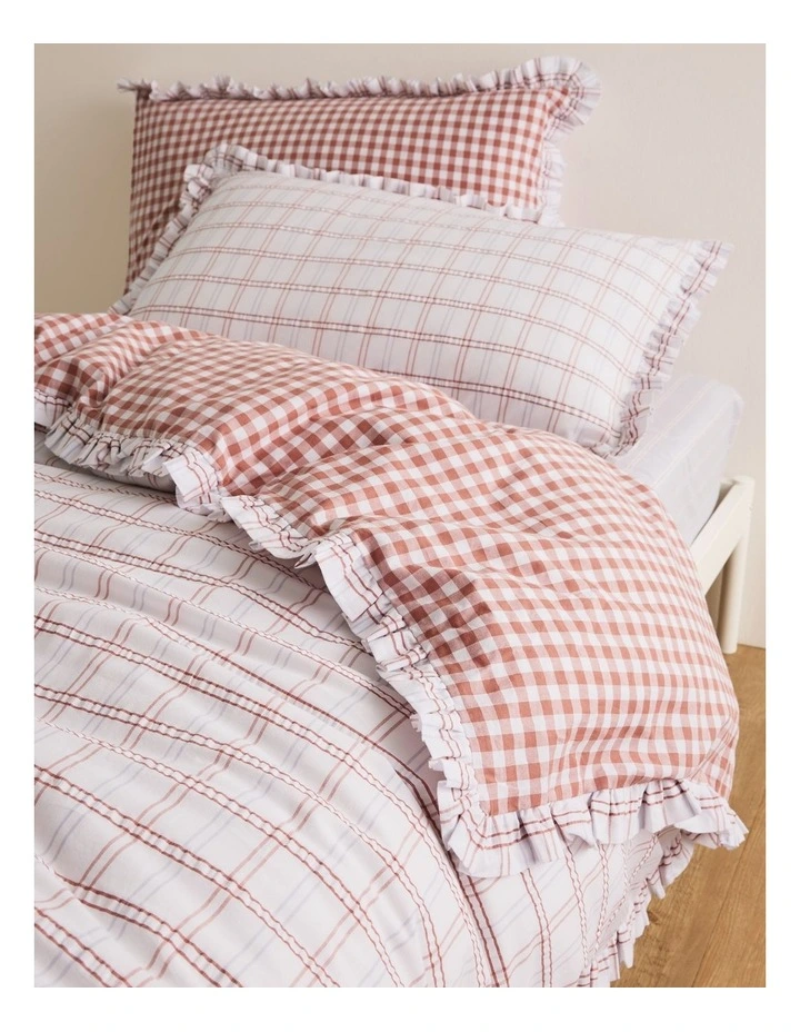 Holly Single Quilt Cover in Multi Check image 3