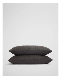 Pomona King Pillowcase Pair in Charcoal