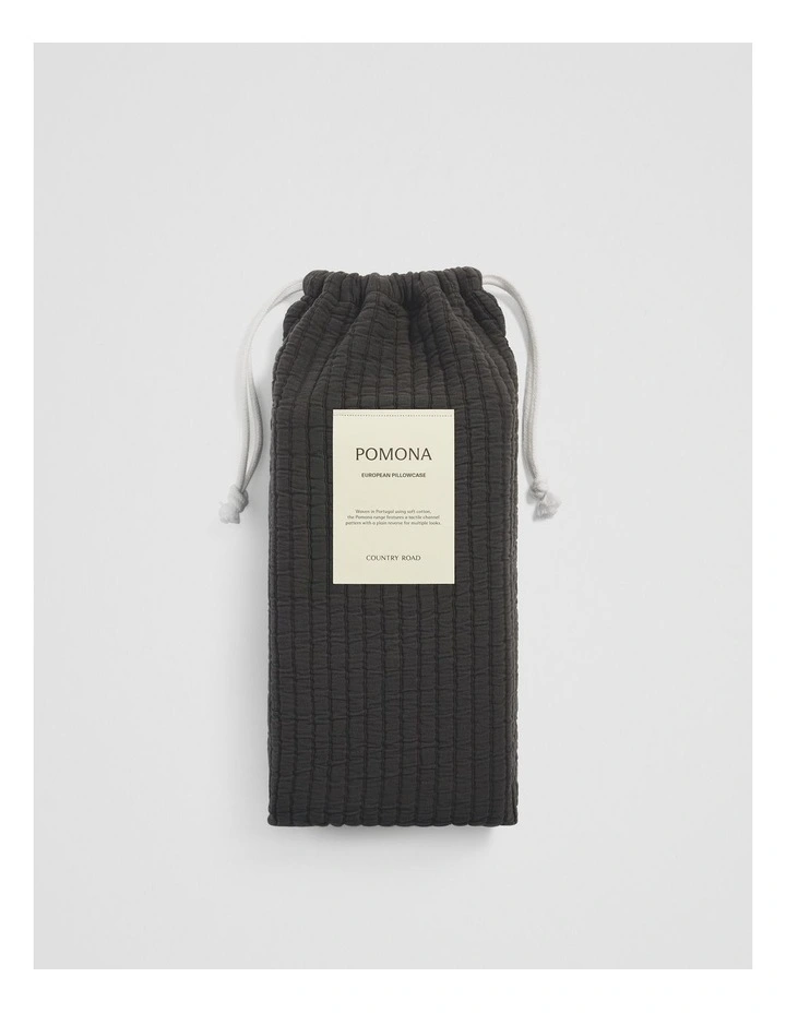 Pomona King Pillowcase Pair in Charcoal image 4