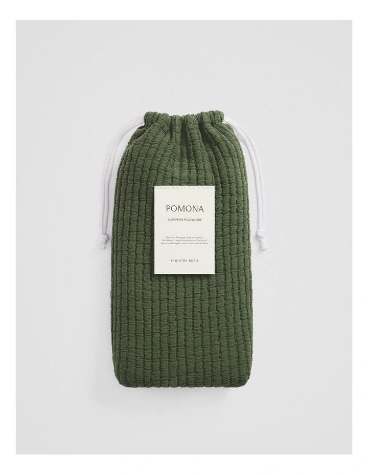 Pomona European Pillowcase in Dark Olive image 3