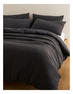 Pomona Queen Quilt Cover in Charcoal