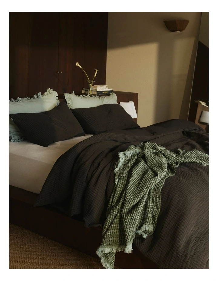 Pomona Queen Quilt Cover in Charcoal image 2