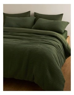 Pomona Queen Quilt Cover in Dark Olive