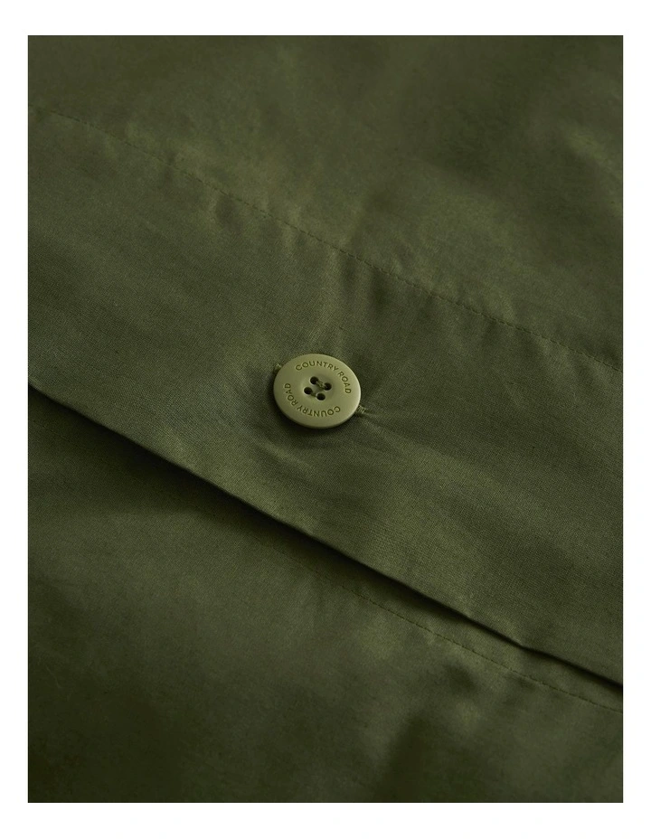 Pomona Queen Quilt Cover in Dark Olive image 3