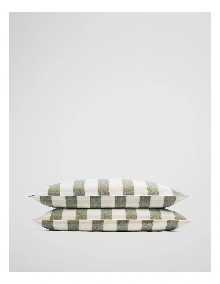 Nerida Standard Pillowcase Pair in Dark Olive image 1