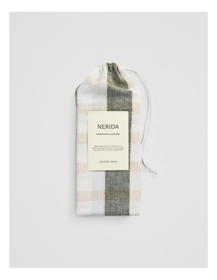 Nerida European Pillowcase in Dark Olive image 4