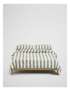 Nerida Queen Quilt Cover in Dark Olive