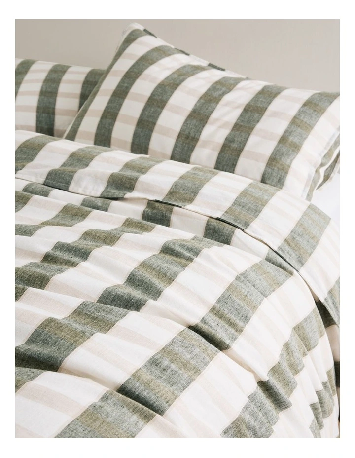 Nerida Queen Quilt Cover in Dark Olive image 2