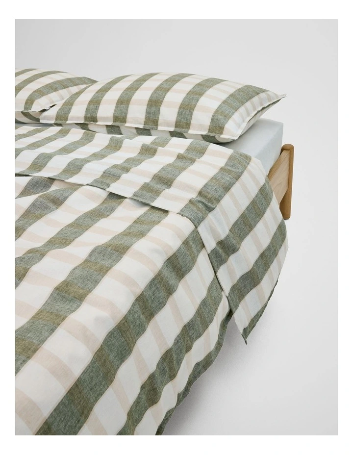 Nerida Queen Quilt Cover in Dark Olive image 2
