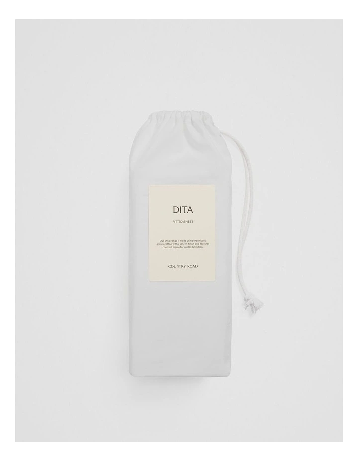 Dita Queen Fitted Sheet in White image 4