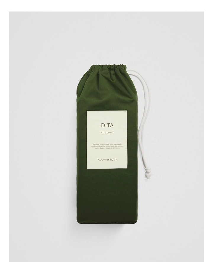Dita Queen Fitted Sheet in Dark Olive image 4