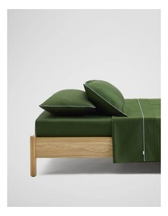 Dita Queen Flat Sheet in Dark Olive