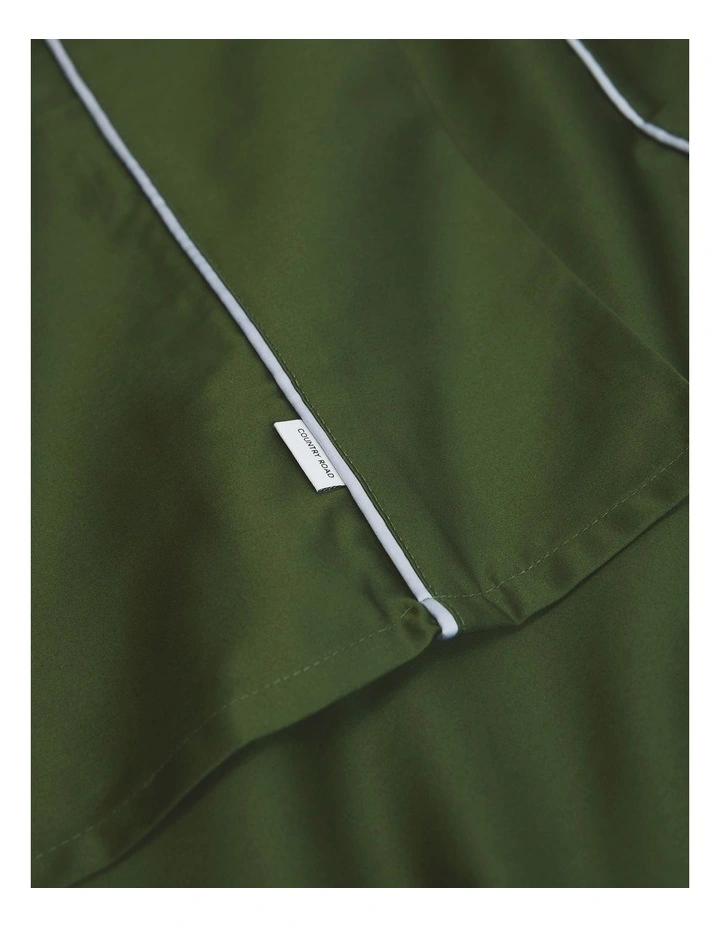 Dita Queen Flat Sheet in Dark Olive image 2