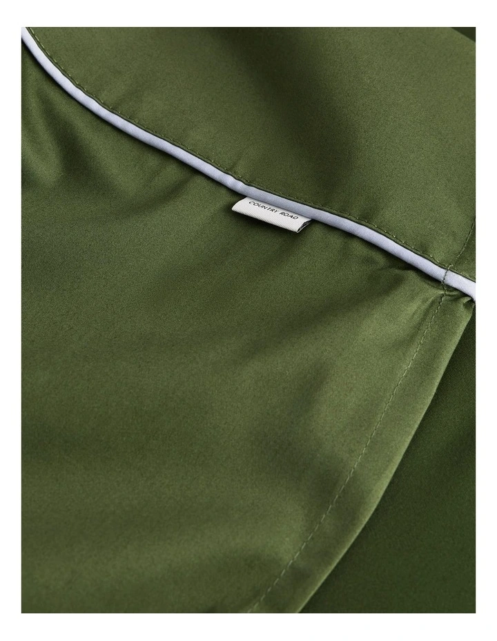 Dita Queen Flat Sheet in Dark Olive image 3