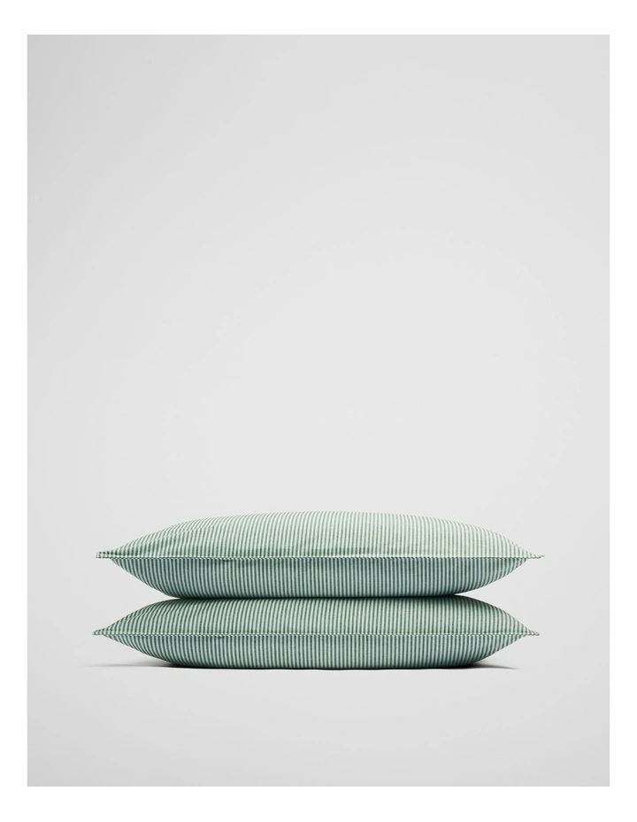 Brae Australian Cotton Stripe Standard Pillowcase Pair in Ripple image 1