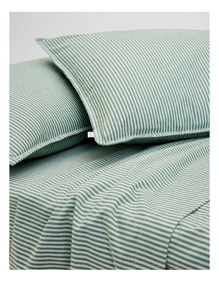 Brae Australian Cotton Stripe Standard Pillowcase Pair in Ripple image 2