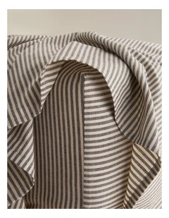 Brae Australian Cotton Stripe Queen Fitted Sheet in Charcoal