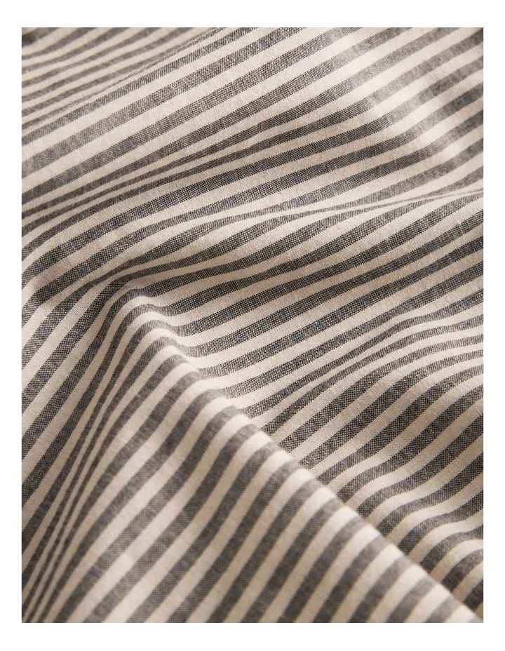 Brae Australian Cotton Stripe Queen Fitted Sheet in Charcoal image 5