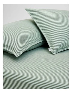 Brae Australian Cotton Stripe Queen Fitted Sheet in Ripple